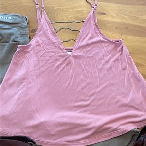 Anthropologie SILENCE + NOISE Cropped Embellished Pink Cami Tank Top Size Small